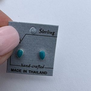 Sterling Silver Tiny Teardrop Stud Earrings